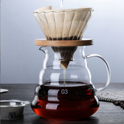 Fabricante de café essencial feito a mão de Barista Tools Borosilicate Glass com o filtro de vidro do funil