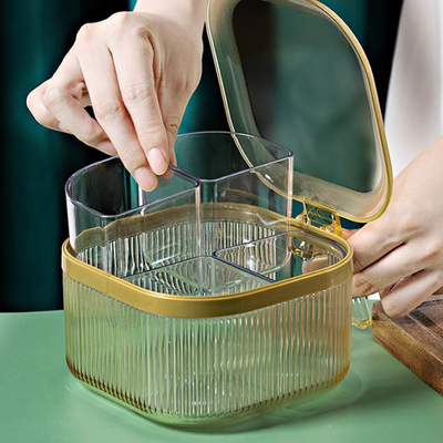 Recipientes de armazenamento plásticos integrados claros 4-In-1 da especiaria da cozinha multifuncionais