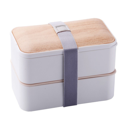 Recipientes Leakproof Bento de bambu da lancheira do compartimento de 2 camadas multi
