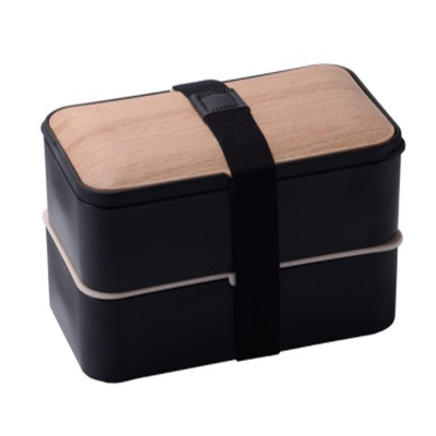 Recipientes Leakproof Bento de bambu da lancheira do compartimento de 2 camadas multi