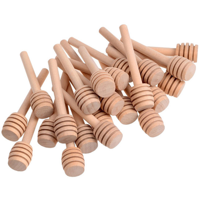 Utensílios de bambu Honey Sticks Dipper de madeira da cozinha do favo de mel de 3 polegadas