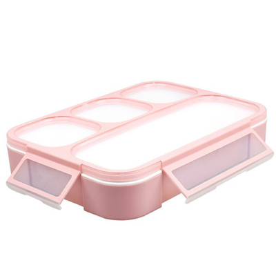 Estudante plástico Lunch Box Eco Bento Box With Spoon amigável da escola de 4 PP do compartimento
