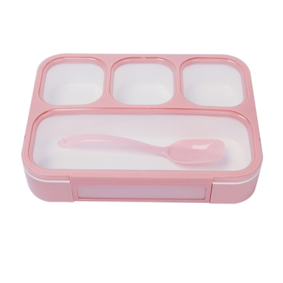 Estudante plástico Lunch Box Eco Bento Box With Spoon amigável da escola de 4 PP do compartimento