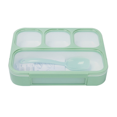 Estudante plástico Lunch Box Eco Bento Box With Spoon amigável da escola de 4 PP do compartimento