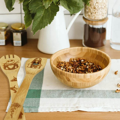 6pcs pintou colheres de madeira do Natal ajustadas para a decoração da cozinha