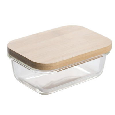 Vidro de bambu relativo à promoção Bento Box Divided Lunch Box com correia elástica