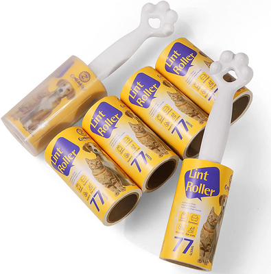 O rolo pegajoso plástico de Cat Paw Shaped Lint Remover Roller para a roupa cobre bancos de carro