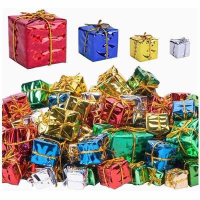 Decorações de Mini Gift Box Ornaments Hanging da folha da árvore do Xmas
