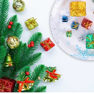 Decorações de Mini Gift Box Ornaments Hanging da folha da árvore do Xmas
