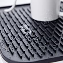 Prato resistente ao calor do silicone do dreno que seca o preto do fabricante de Mat For Pour Over Coffee