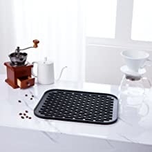 Prato resistente ao calor do silicone do dreno que seca o preto do fabricante de Mat For Pour Over Coffee