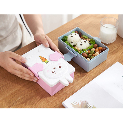 PP e trigo Straw Fibre Lunch Box 2 compartimentos Bento