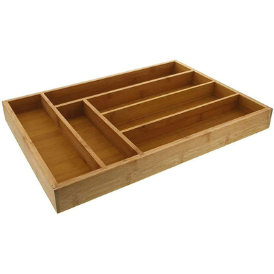 Organizador ajustável Divider de Tray Bamboo Kitchen Utensil Drawer do armazenamento da cutelaria