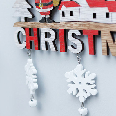 Porta de madeira do Natal do restaurante da casa que pendura Santa Snowman Elk Decoration