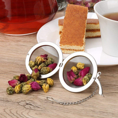 Prata 304 filtros de aço inoxidável de Mesh Tea Ball Tea Strainer para o chá