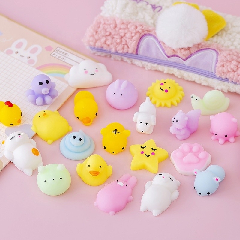 Brinquedos da inquietação de 50PCS TPR Mini Animal Squishy Stress Toys Mochi para o alívio de tensão