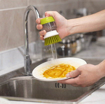 Escova do prato com a escova da palma do distribuidor do sabão para o dissipador Pan Pot Washing do prato e a limpeza