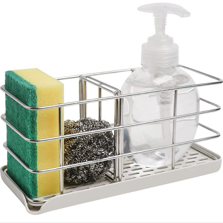 Suporte da esponja para a banca da cozinha para a vara da bancada ou da parede com auto excesso