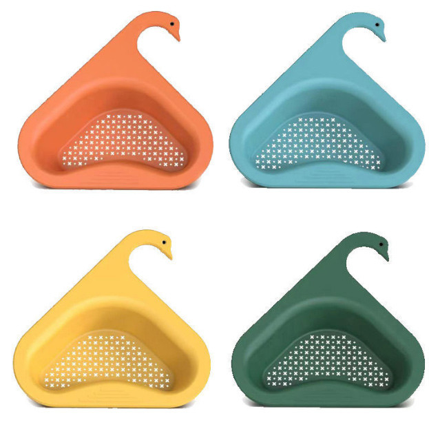 Fontes de múltiplos propósitos da cozinha do filtro do dissipador do triângulo da prateleira do dreno da cesta de dreno da cisne