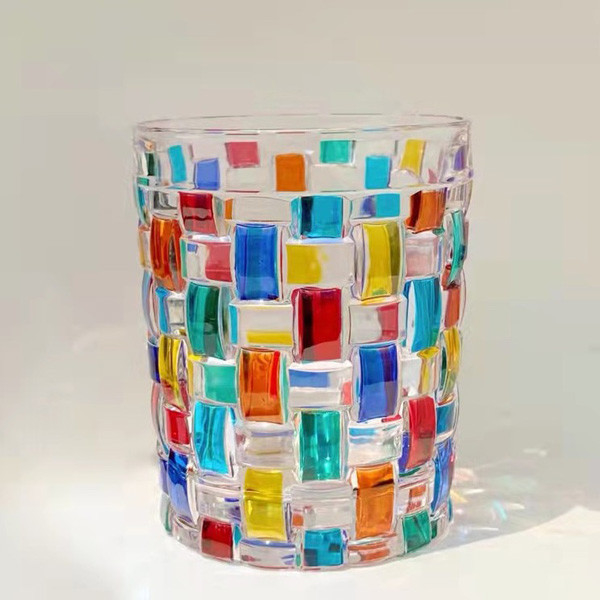 Mosaico colorido Crystal Glass Cup Mug do estilo do Ins para o uísque 270ml do café
