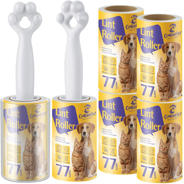 O rolo pegajoso plástico de Cat Paw Shaped Lint Remover Roller para a roupa cobre bancos de carro
